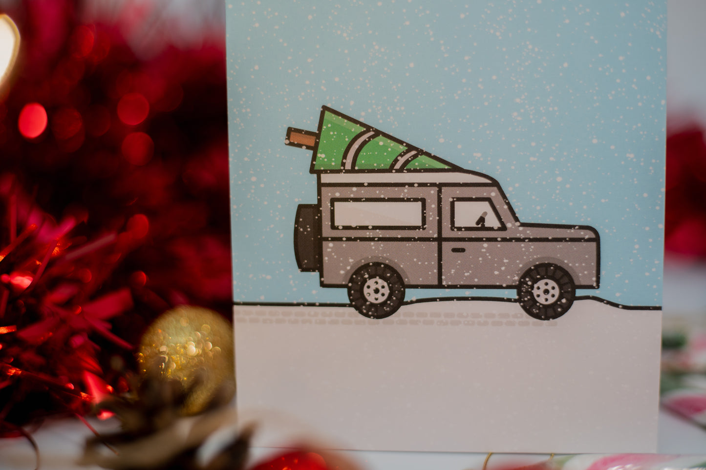 Driving in the Snow Christmas Card