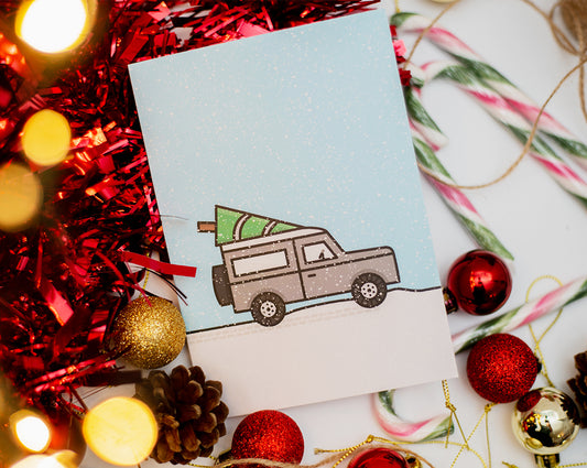 Driving in the Snow Christmas Card
