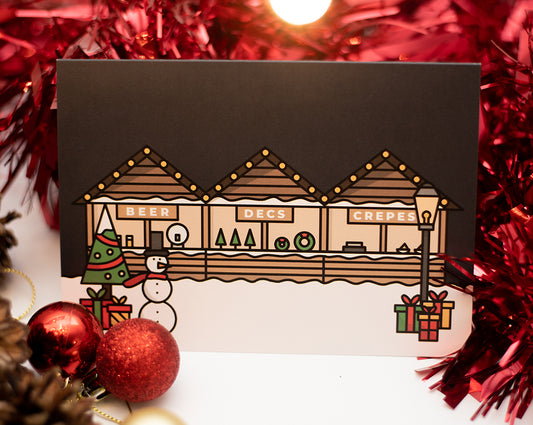 Christmas Market Huts Card