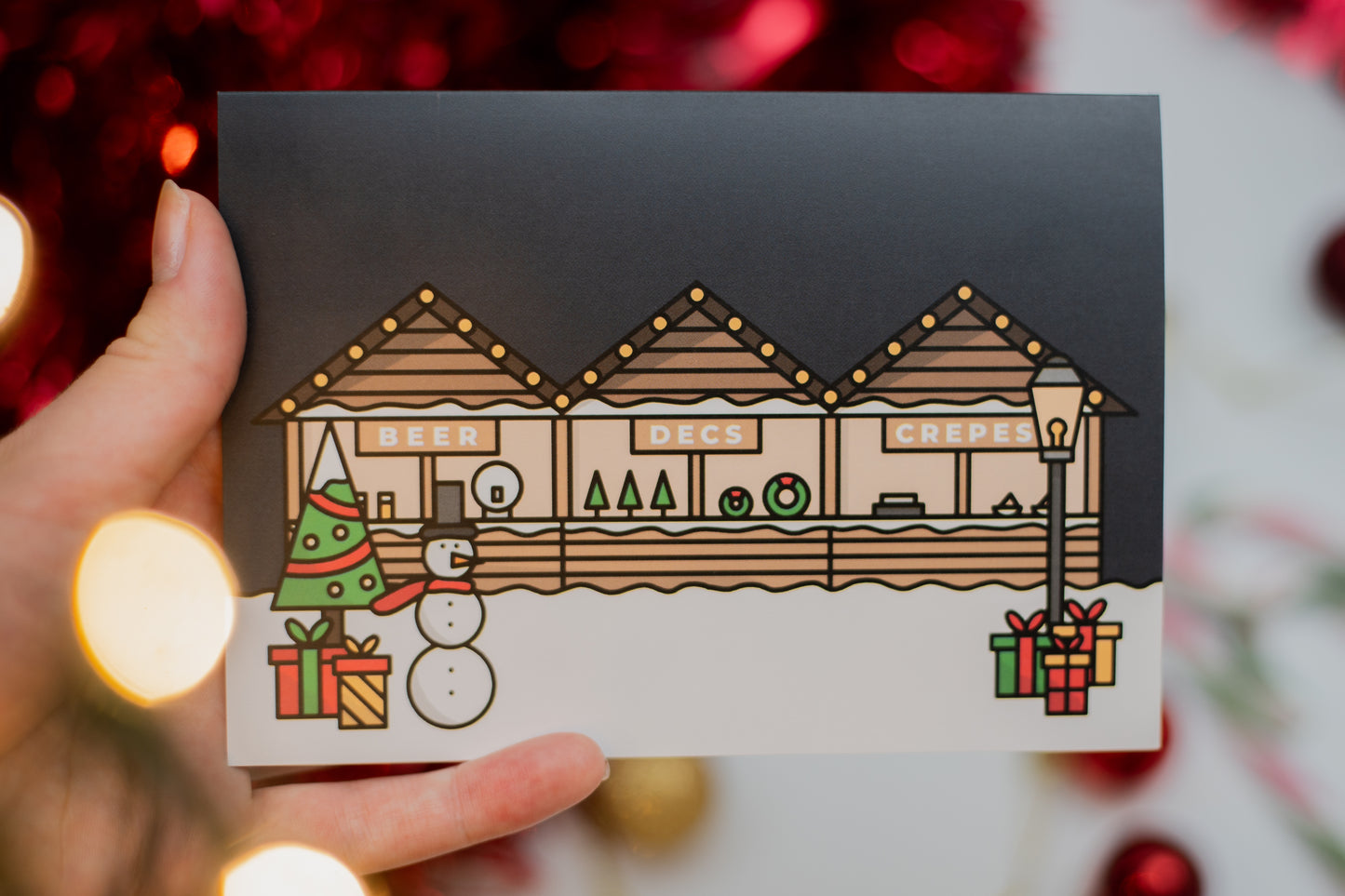 Christmas Market Huts Card