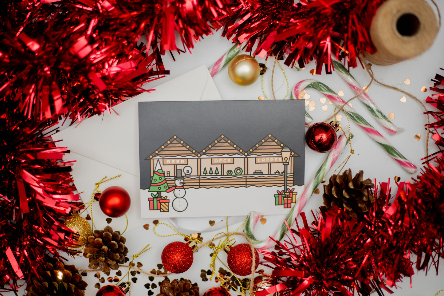 Christmas Market Huts Card
