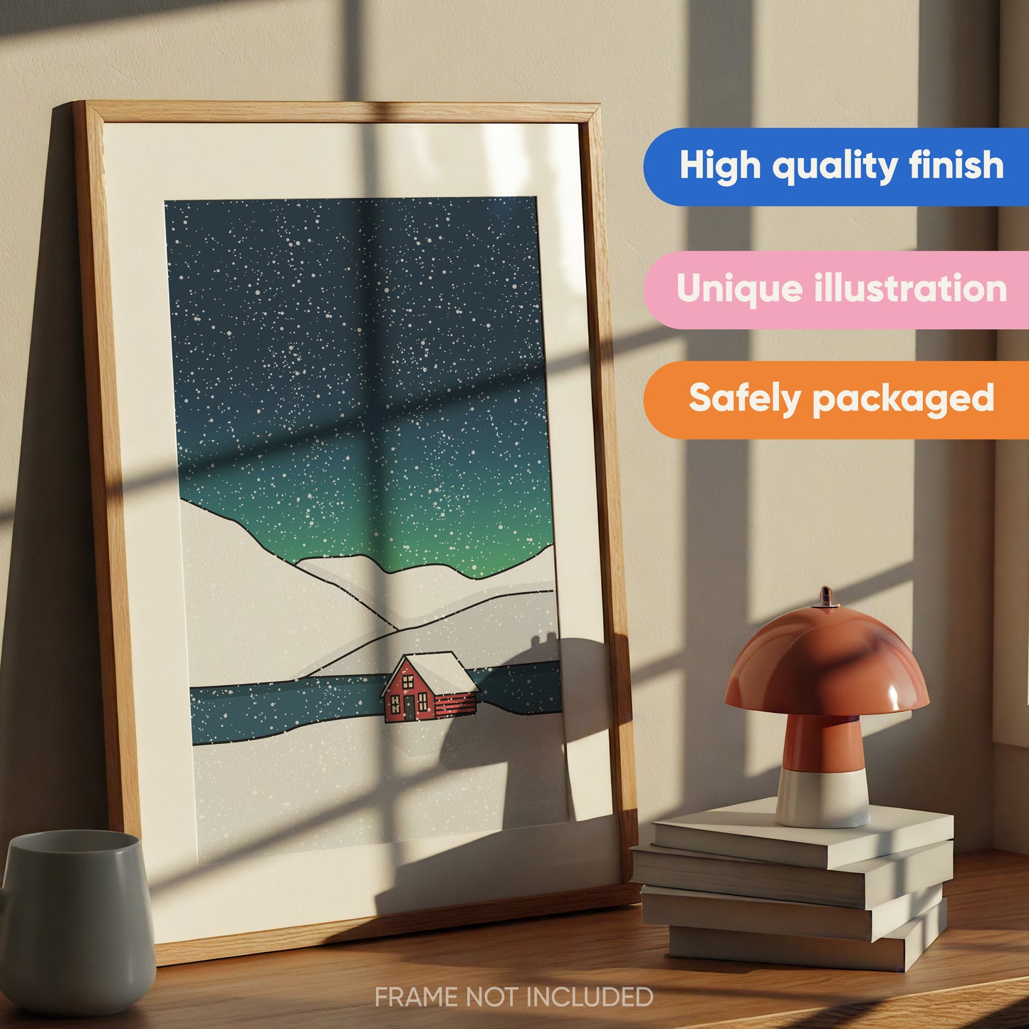 Snowy Northern Lights Print