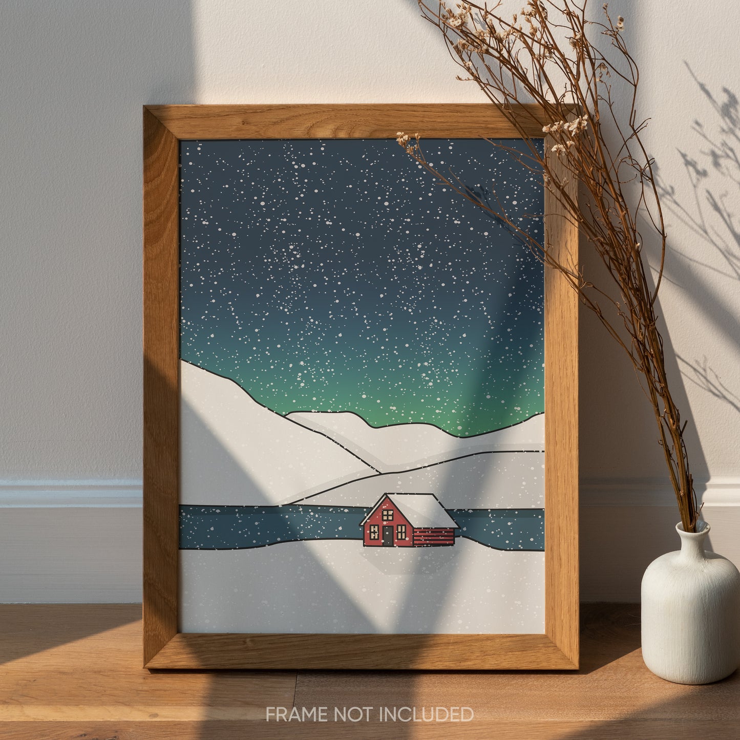 Snowy Northern Lights Print